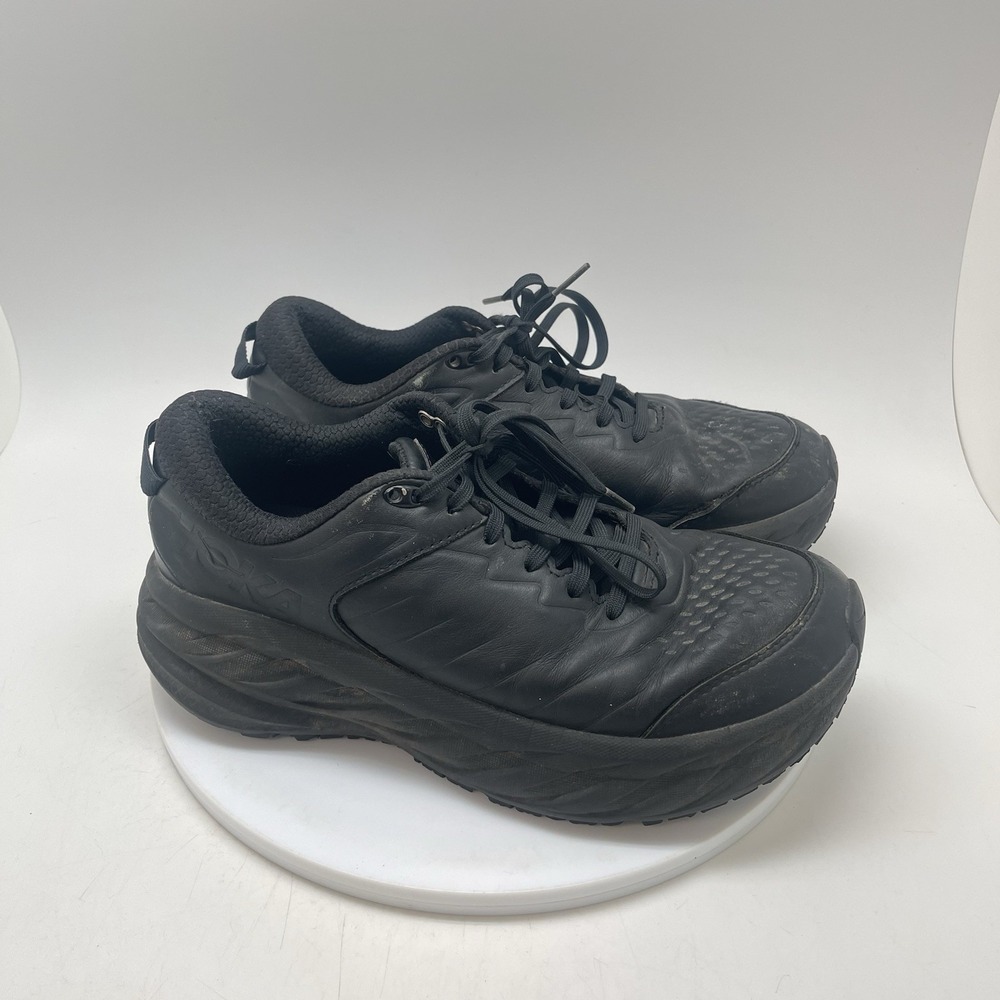 Hoka One One Sneakers Mens 8.5 Bondi SR 1110520 BBLC Black Running Gym Shoes